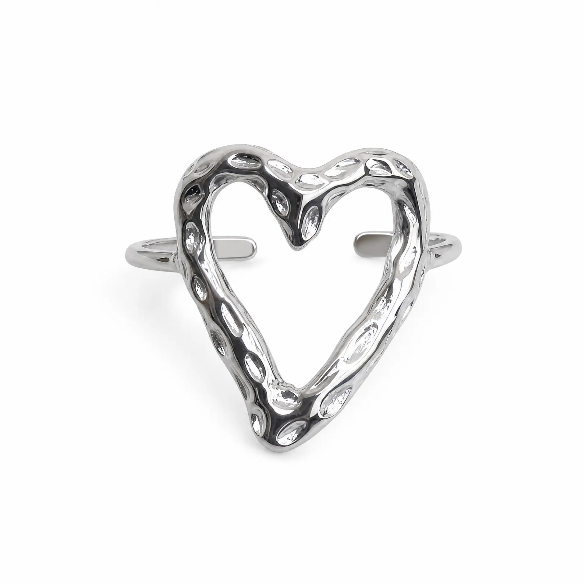 Anillo Corazón Martillado
