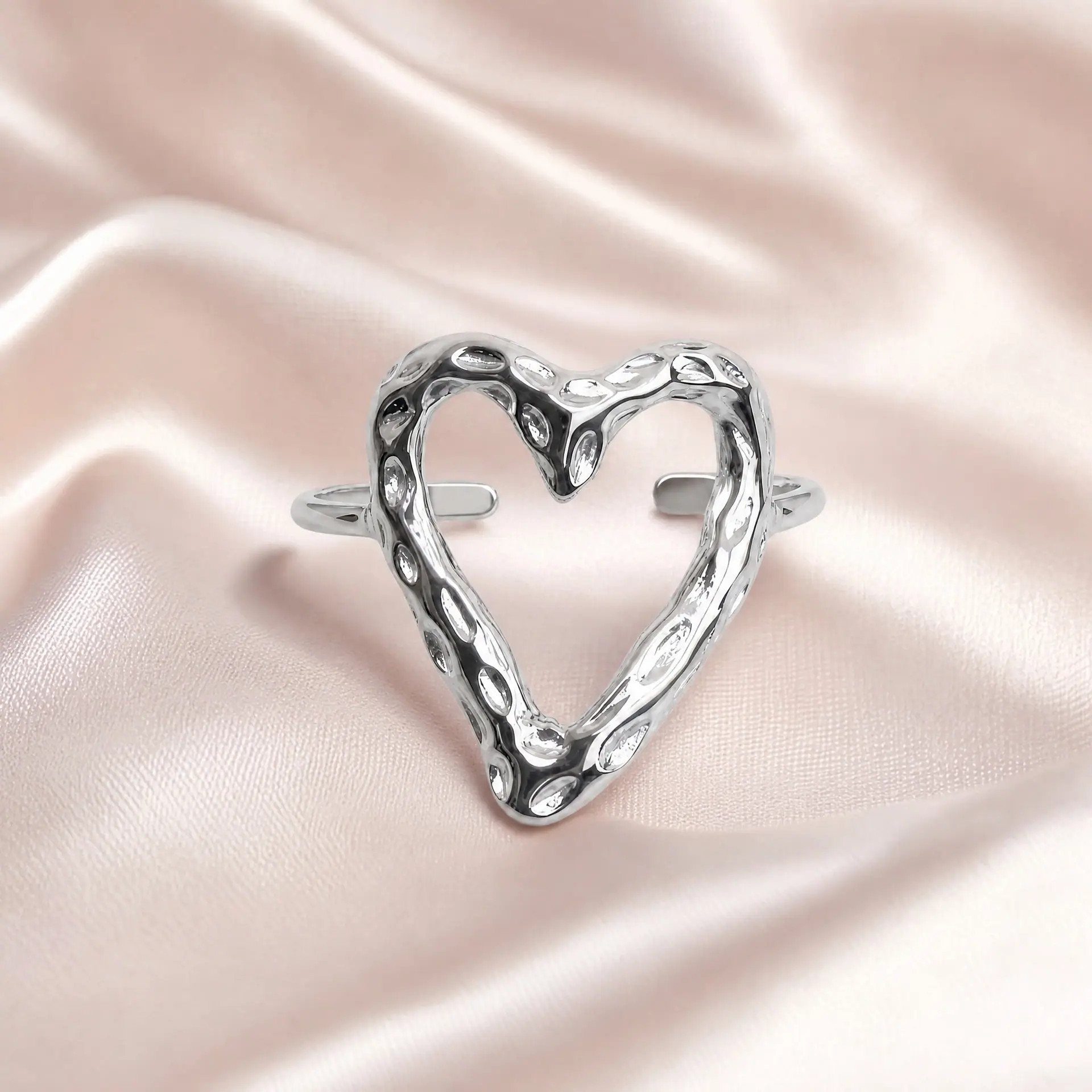 Anillo Corazón Martillado, foto 4