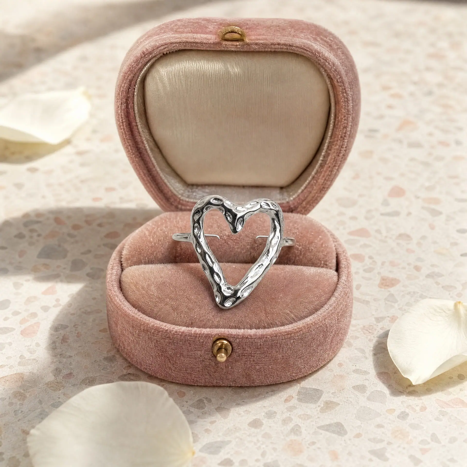 Anillo Corazón Martillado, foto 3