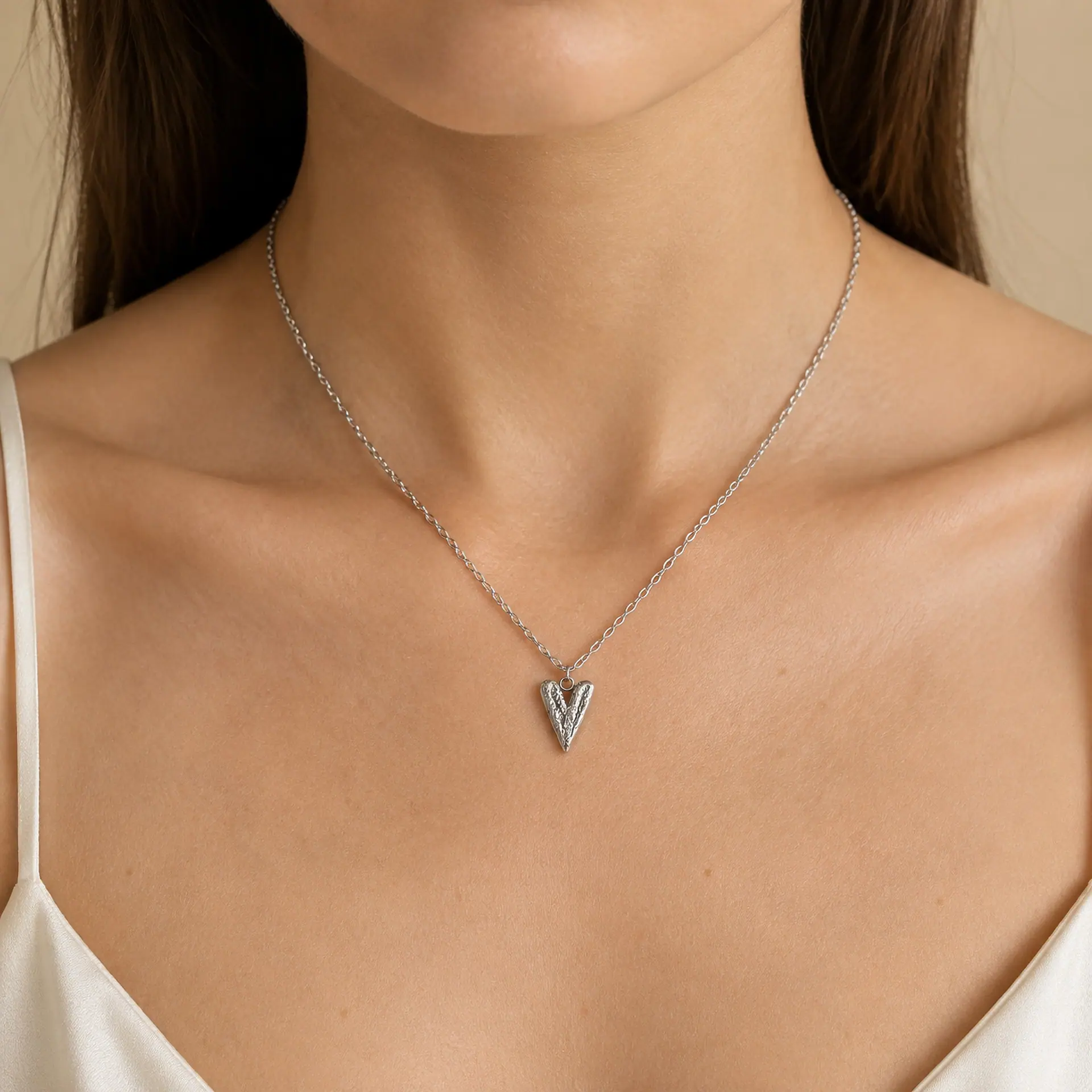 Collar Corazón Texturado