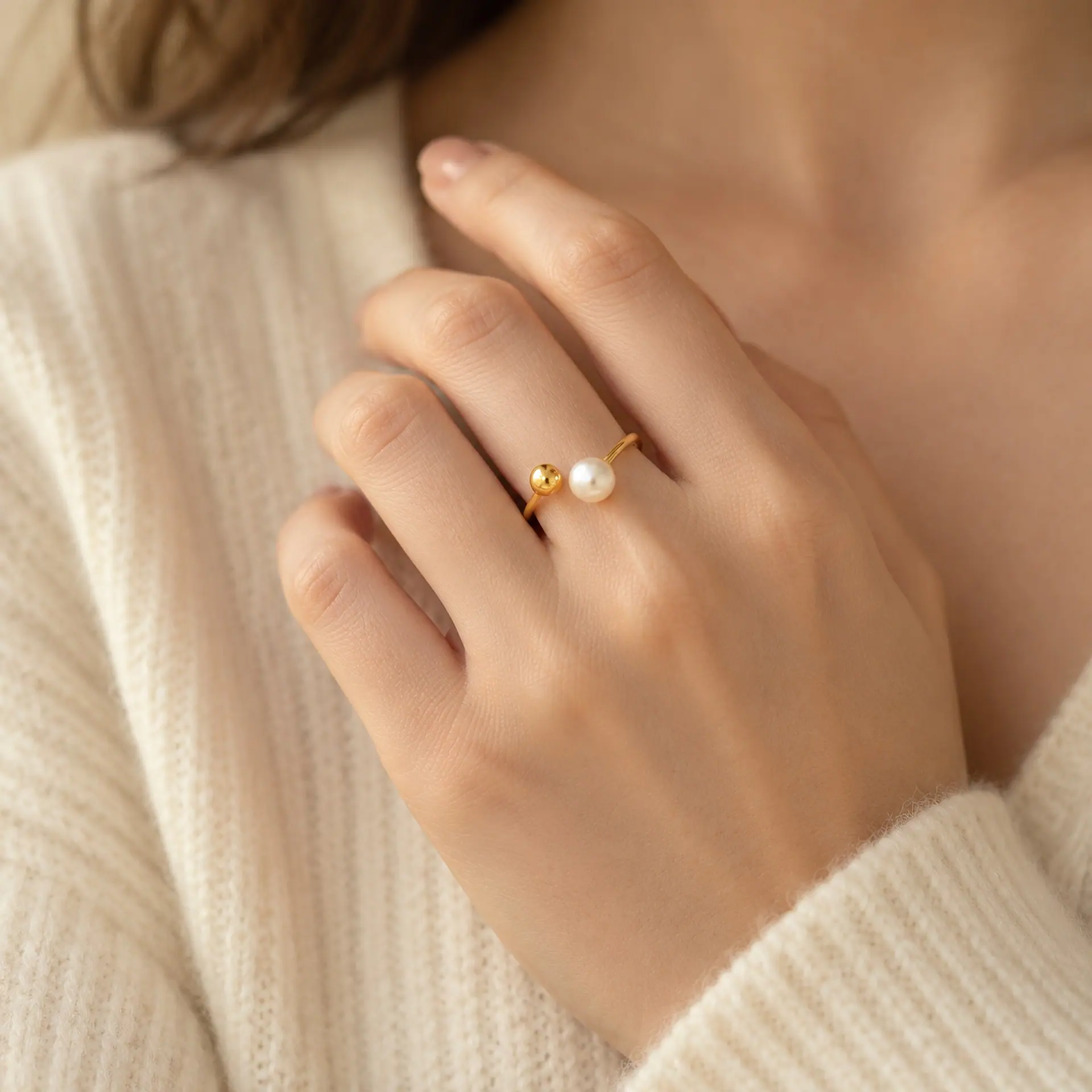 Anillo Perla & Esfera, foto 2